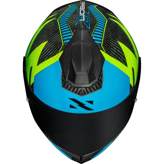 CAPACETE NORISK CARBON R TEAM AZUL E AMARELO